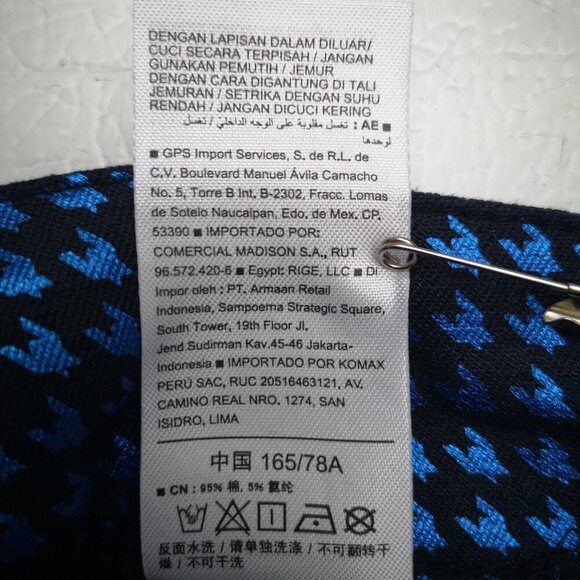 Old Navy Pixie Slim Leg Ladies Size 12 Royal Blue & Black Houndstooth Pants - Picture 9 of 14